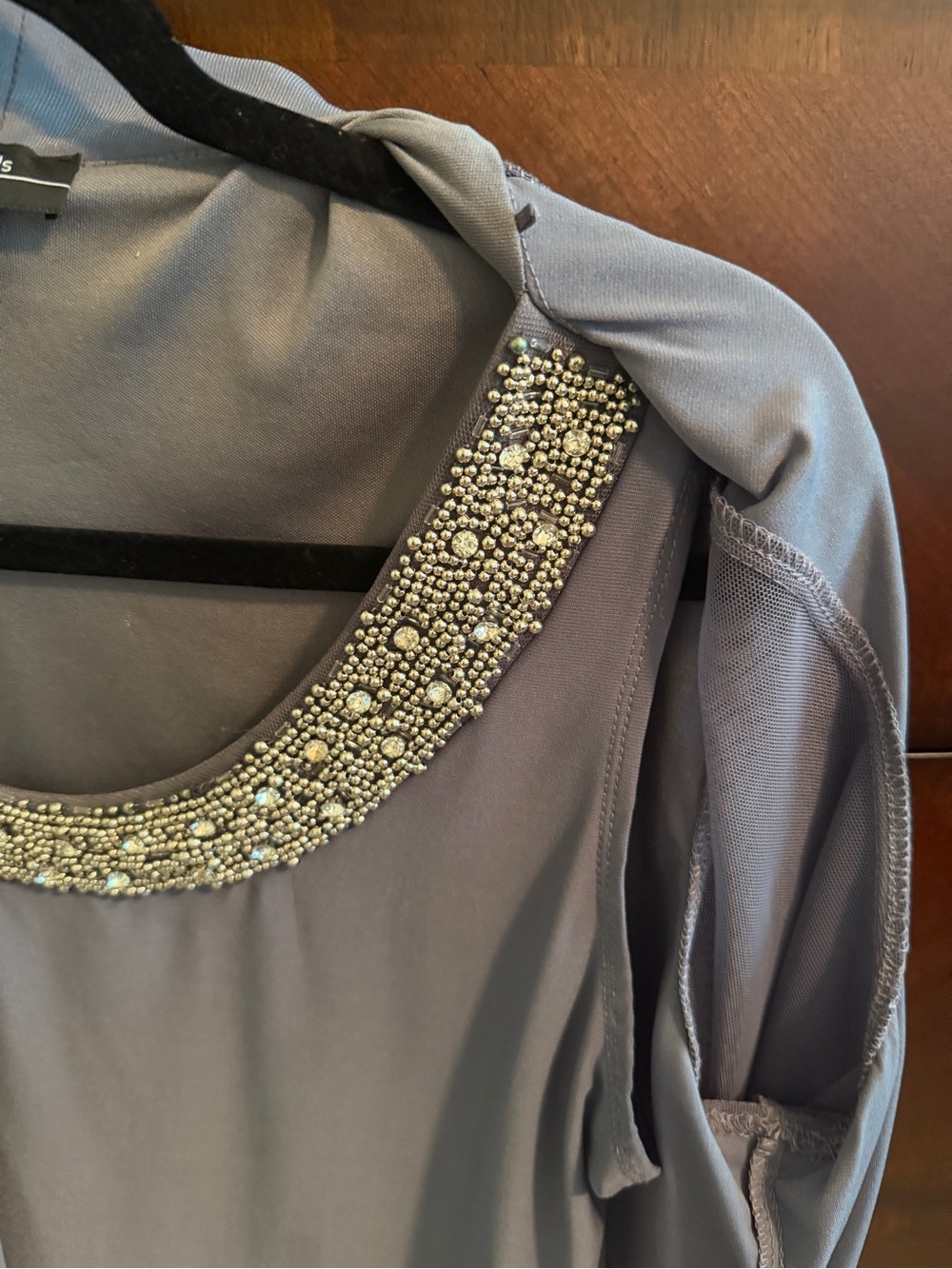 R&M Richards Beaded Scoop Neck Camisole - Gray